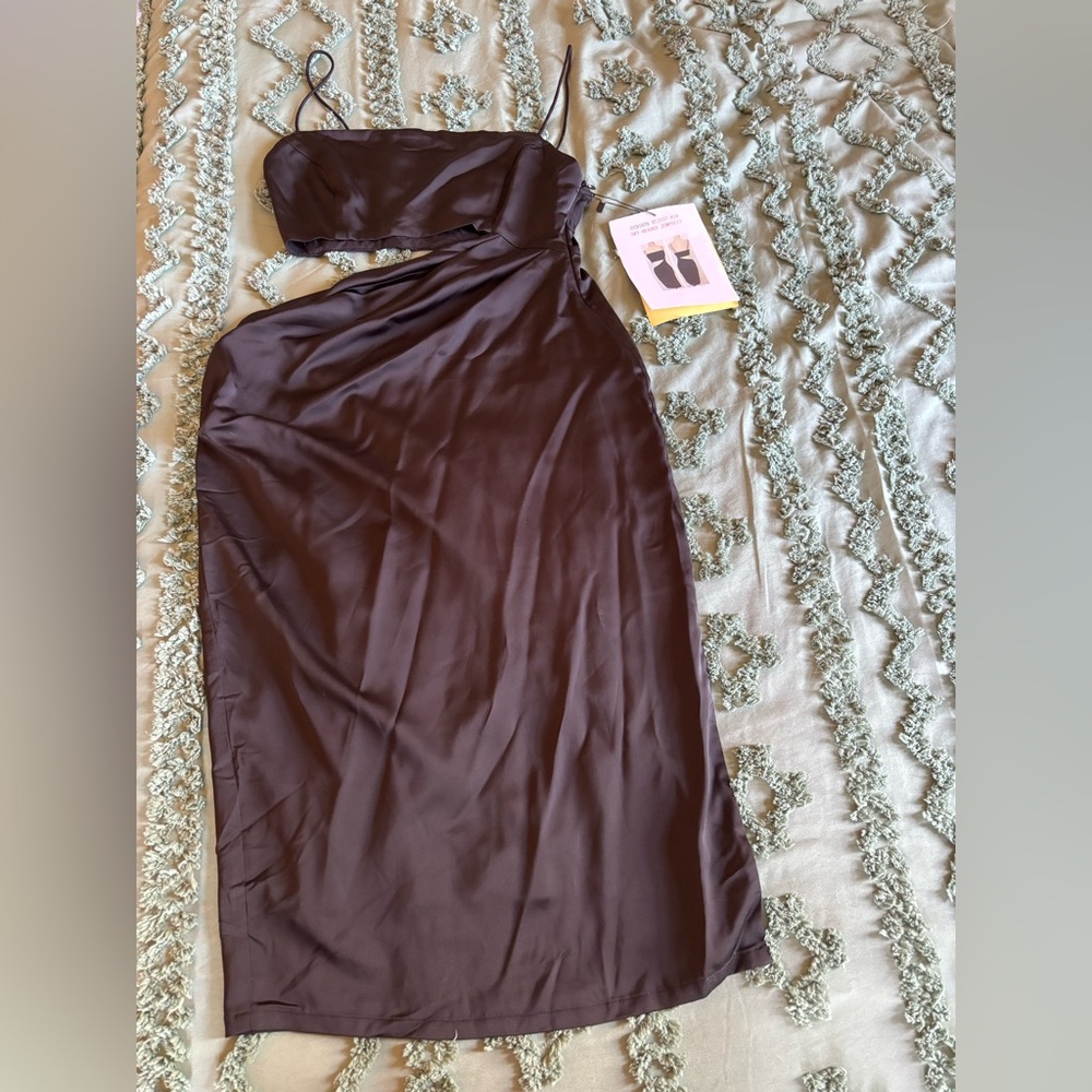 Black Midi Dress with Cut Out Size Small